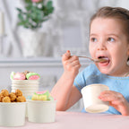 Belinlen 200 Count 4 oz Paper Ice Cream Cups Frozen Yogurt Cup Dessert Bowls Frozen Dessert Supplies(White)