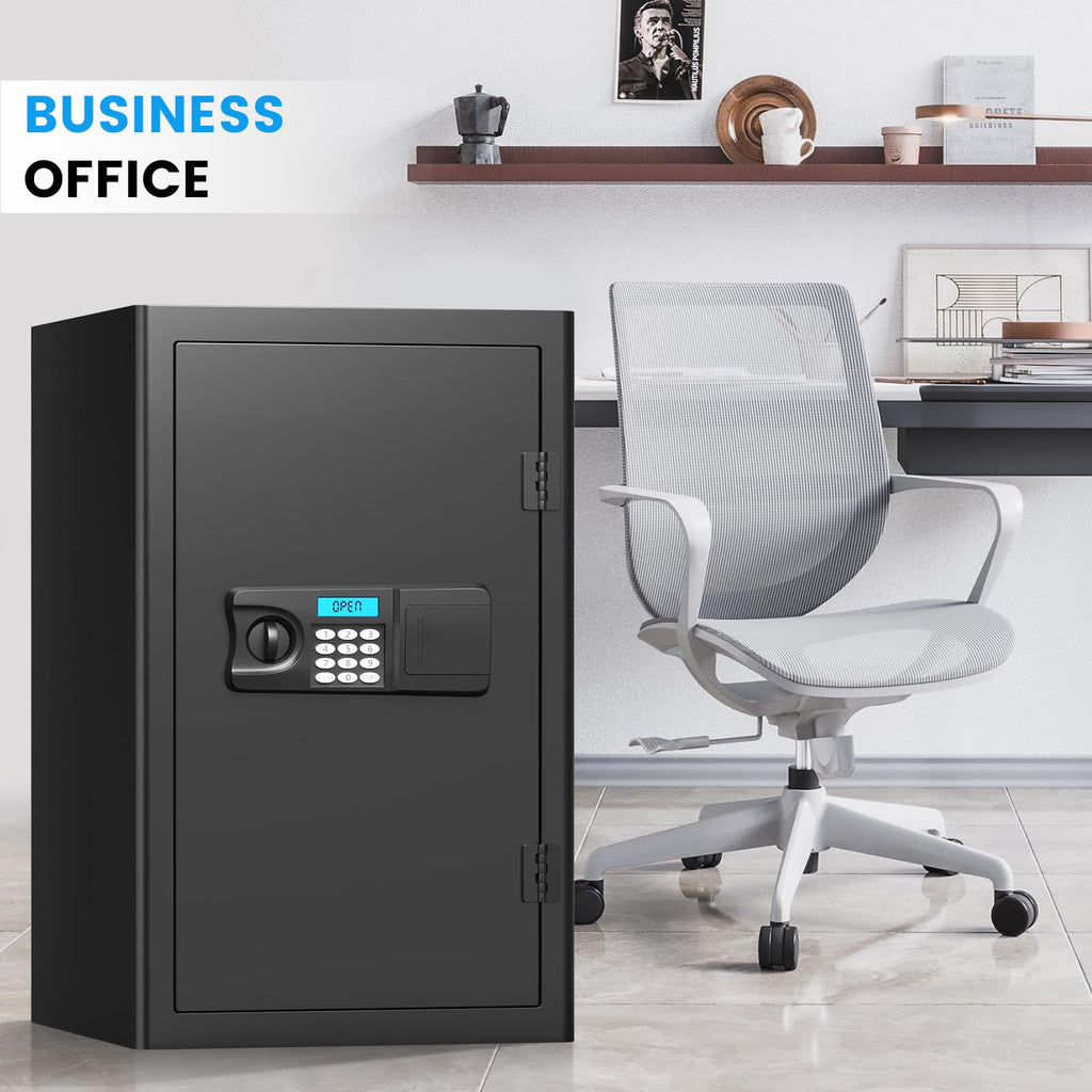 4.1 Cubic Large Home Safe Fireproof Waterproof, Digital Home Security Fireproof Safe Box with Combination Lock, Alarm Systerm and Removable Shelf, Fire Safe for Home Documents Money Valuables