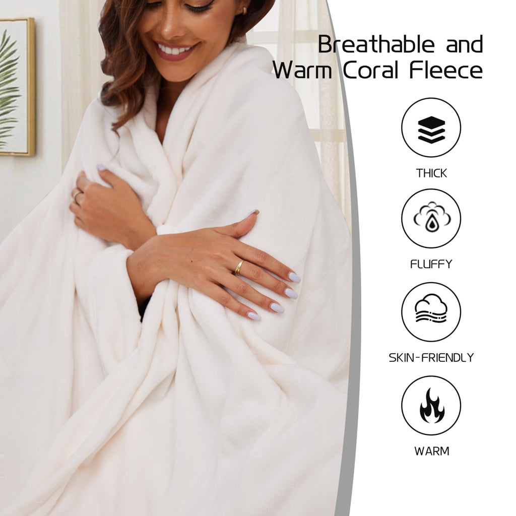 Coperta Elettrica Riscaldata 72"x84" Taglia Completa, Morbido Pile di Corallo con 4 Livelli di Riscaldamento e Spegnimento Automatico dopo 10 Ore, Lavabile in Lavatrice, Tessuto Morbido e Accogliente per la Casa, Grigio Scuro