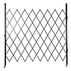 Double Folding Security Door, 5.25' H x 9.84' W Wall Mounted Scissor Gate - Iron & Aluminum Alloy Accordion Gate with 360 Rolling Barricade