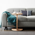 C-Shaped Round End Table with Rolling Wheels - C-Type - Side Table Modern Design