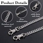 WY LIGHTING LEVEL Waist Chain Heavy Duty Metal Keychain Punk Wallet Chains Hip Hop Keyholder Round Clasp Goth Keyring for Pants(Silver)