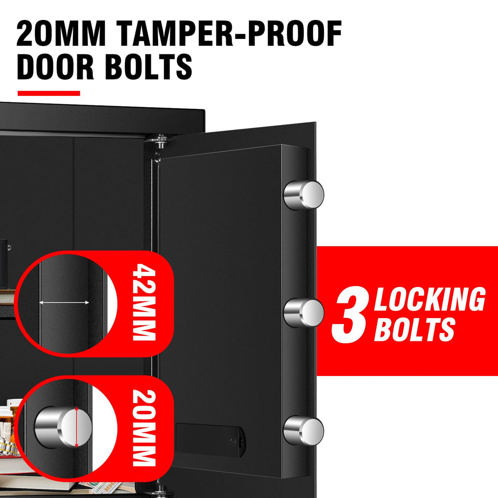 ToruKeep Cassaforte Ignifuga da 2,4 Cub per Documenti Domestici, Cassaforti per Casa Ignifughe e Impermeabili con Serratura a Combinazione Digitale, Cassaforte Ignifuga con Ripiano Rimovibile, Luce Sensore
