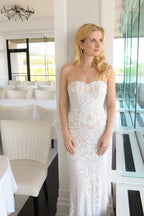 Mariell Freshwater Pearl Rose Gold Wedding Necklace Earrings Set for Brides, Bridesmaids, Jewelry Gift