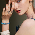 SONNYX 10PCS Tiger Eye Bracelet For Men 8MM Natural Stone Beads Bracelet Set Stretch Lava Rock Bracelets Adjustable Black Crystal Beaded Bracelet for Men Women