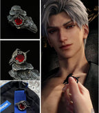 Love and deepspace Sylus game Qin che N109 zone dark point alloy ruby crow brooch jewelry accessories pins badges props