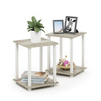 Furinno Simplistic Set of 2 End Table, Espresso/Black