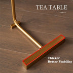 Small Side End Table New C Table Narrow Round Bed Sofa Couch Coffee Dinner Table for Snack Drink TV Tray, Slim Gold Rustic End Table Modern Simplicity, Metal and Wood - 24 Inch