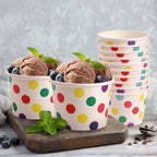 Dicunoy 60 Stück 8 oz Papp-Eisbecher mit Deckeln, Einweg-Sundae-Dessertschalen, Gefrorene Joghurtbehälter Partyzubehör für heiße und kalte Speisen, Suppe, gefrorenen Joghurt, Salat, Obst