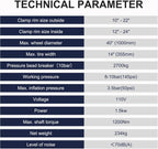 WEIZE 2 HP Tire Changer Automatic Wheel Changers Rim Clamp Assist with 2 Arms Repair Helpers Equipments, for Car, Garage, ATV,Heavy Duty Vehicle