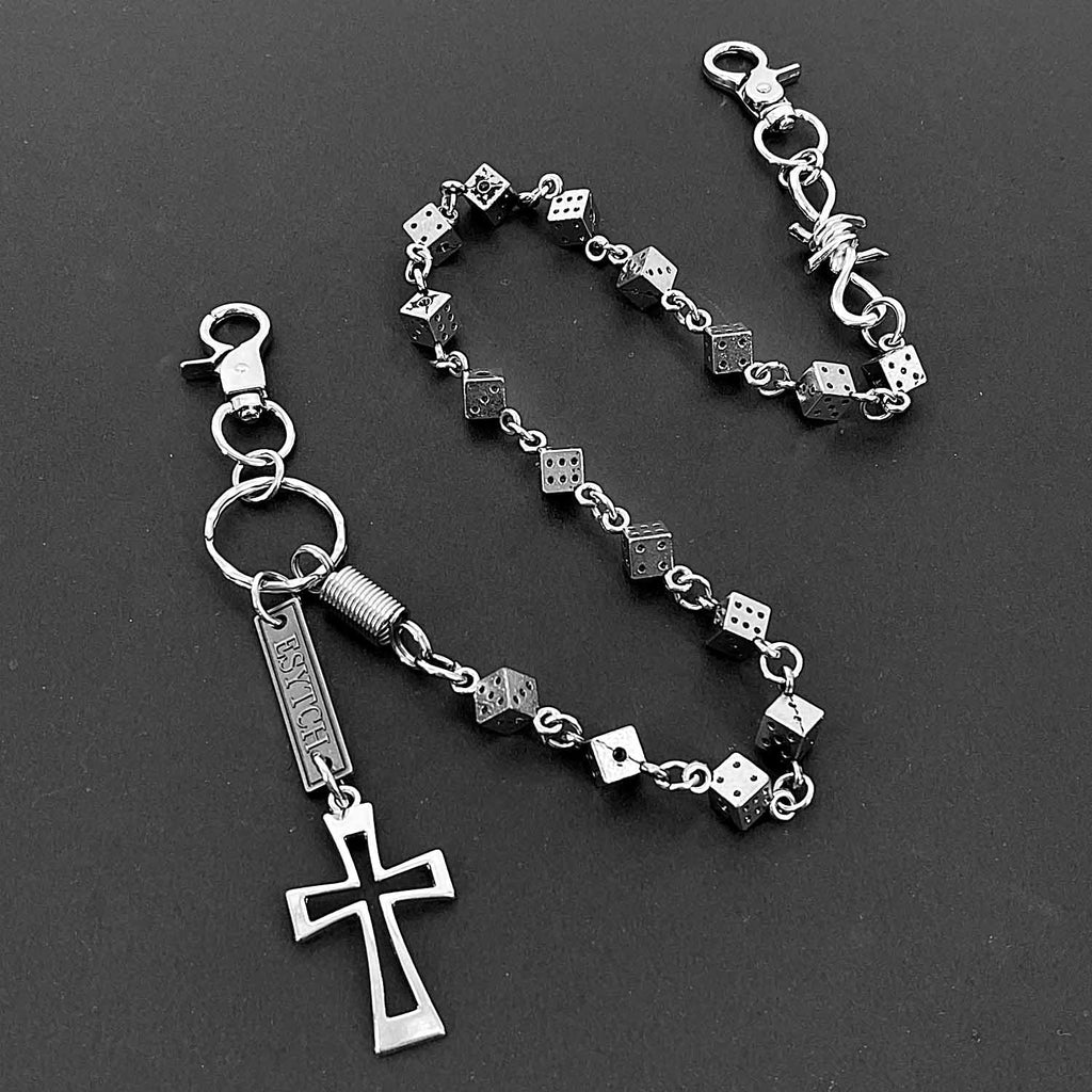 Rock Biker Dancing Dice Wallet Chain Cross Men Motorcycle Jeans Pant Chain Key Chain