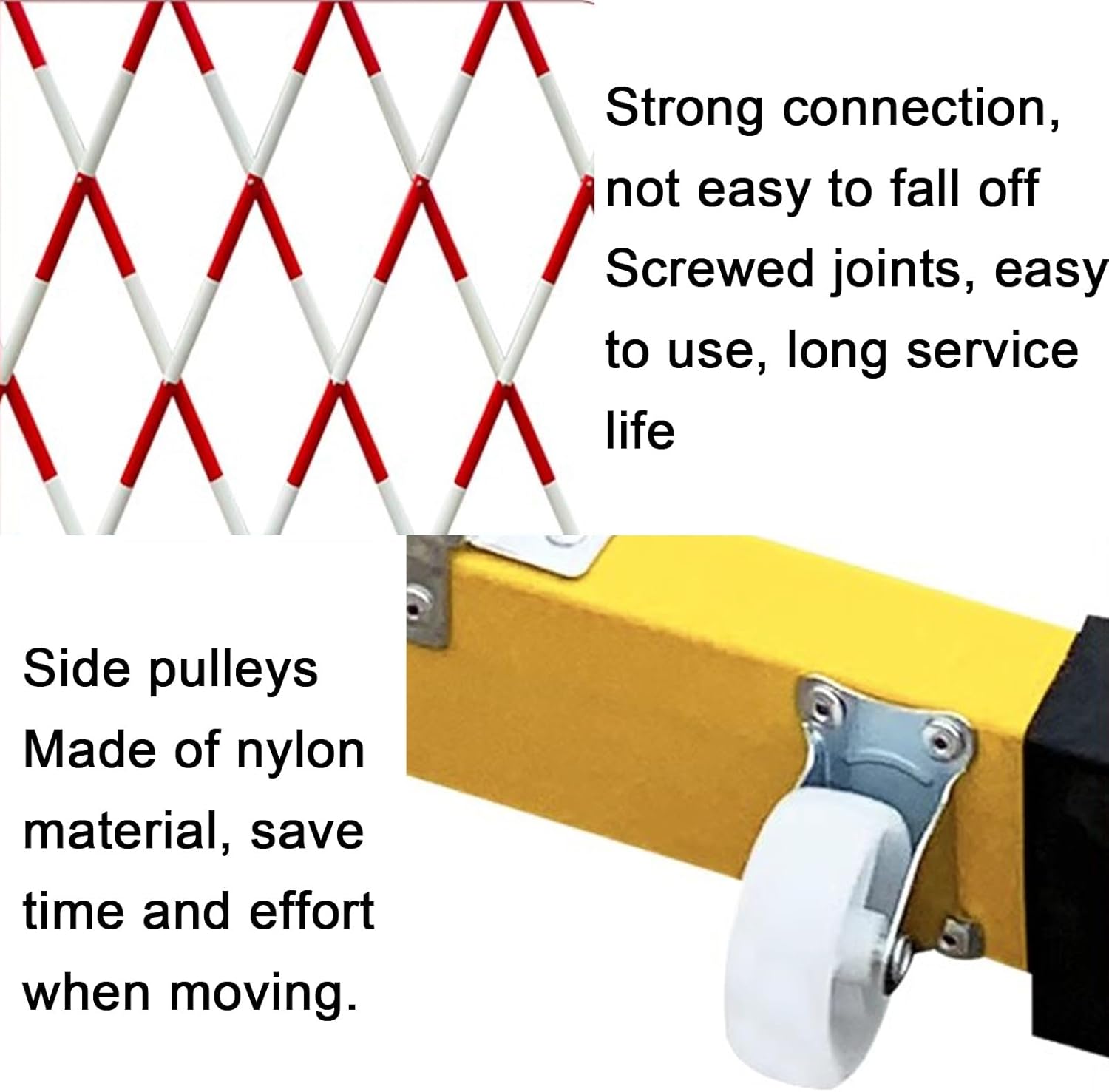 Expandable Metal Barricade, Mobile Parking Barrier Retractable Traffic Fence, Expandable Security Gate for Outdoor Road Garage,Rosso-1.2x8m