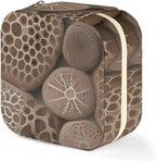 Travel Jewelry Case Petoskey Stone Printed Small Jewelry Box Jewelry Organizer Storage Case Portable PU Leather Mini Jewelry Travel Case for Rings Earrings Necklaces
