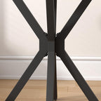 Round Marble Side Table Set of 2, Modern Style End Table with Sintered Stone Top and Black Metal Legs, Small Sofa Coffee Table for Living Room Bedroom (White, 20" x 20 "x 22")