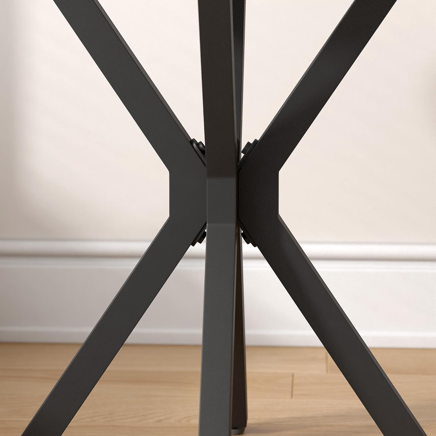 Round Marble Side Table Set of 2, Modern Style End Table with Sintered Stone Top and Black Metal Legs, Small Sofa Coffee Table for Living Room Bedroom (White, 20" x 20 "x 22")