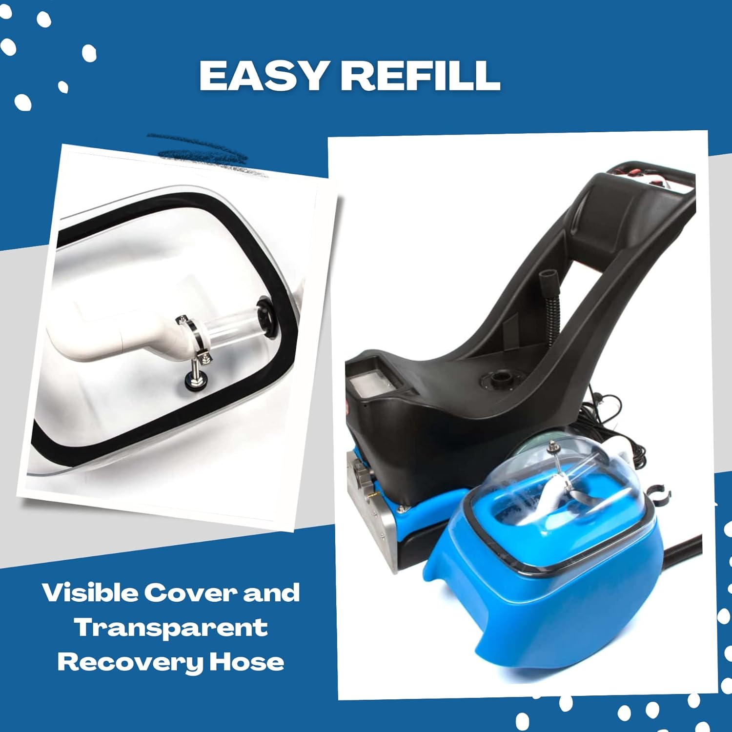 SM350 Commercial Carpet Extractor & Spotter Machine, 13.8" Cleaning Width, 160 PSI, 10.5-gal Water Tank, 8-gal Sewage Tank, 49 Ft Power Cord, with Upholstery Tool