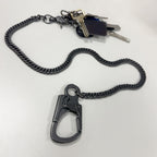 Ahiller Herre Tegnebogskæde, 25" Lomme Kæde, Lang Nøglering Med Dobbelt Låsemekanisme, Kraftig Biker Kæde, Punk Buksekæde, Bæltekæde.(QK-Gunmetal-JR-1P)