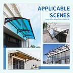 Door Awnings Exterior, Polycarbonate Cover Awnings for Doors Entrance, Awning for Door Window Exterior with Aluminum Bracket for Sun Shutter, UV, Rain and Snow Protection-B-60x60cm/24x24in