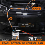 FOUR UNCLES 6.5L Oil Extractor - Pneumatic/Manual Vacumm Fluid Extractor with Pump Tank Remover & 4 Tubes for Oil Change and a Brake Bleeding Hose for Brake Fluid Change