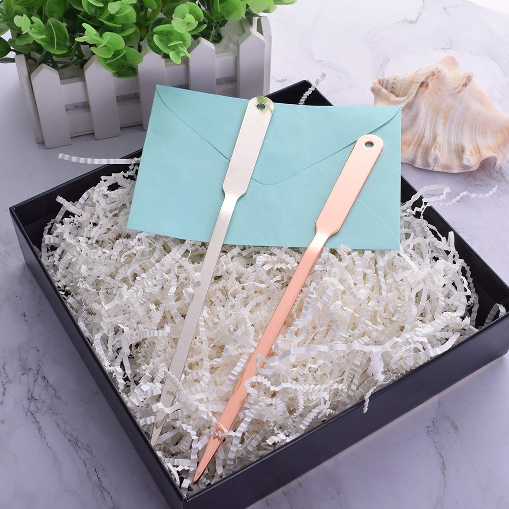 WXJ13 بسته 2 عددی بازکننده نامه‌ها از جنس استیل ضدزنگ سبک وزن، برش‌دهنده پاکت دستی، نقره‌ای و رزگلد