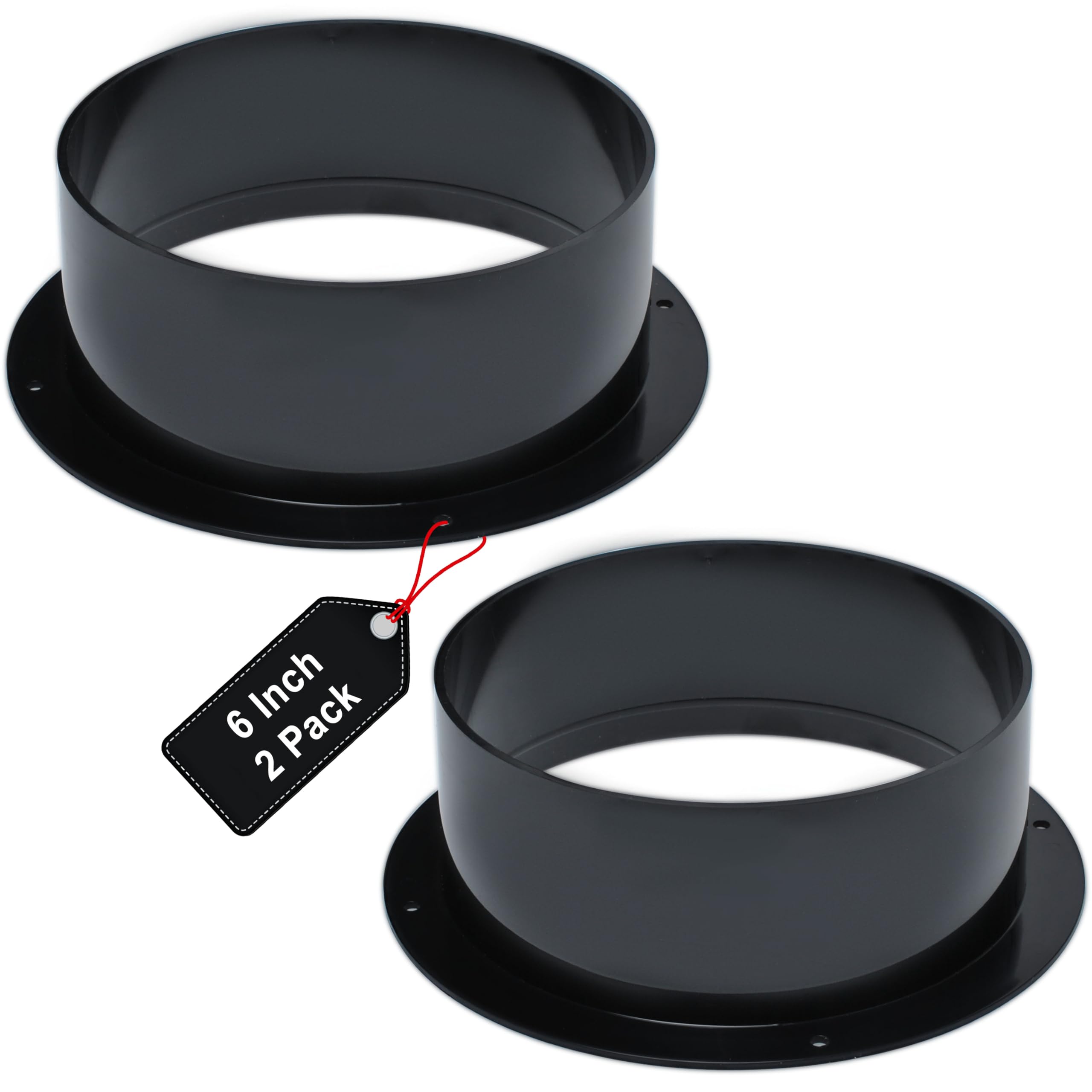 Duct Connector Flange 4 inch by Wadoy, 4 Pack ABS Quality Air Conditioner Exhaust Hose Flange Wall Mount for Heating Cooling Ventilation HVAC System Dryer Vent Wall Plate