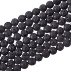 PH PandaHall 470pcs 8mm Lava Beads Natural Black Bead Black Lava Spacer Beads Oil Diffuser Bead Round Rock Stone Volcanic Rock Chakra Stone for Earrings Necklaces Bracelet Jewelry Making