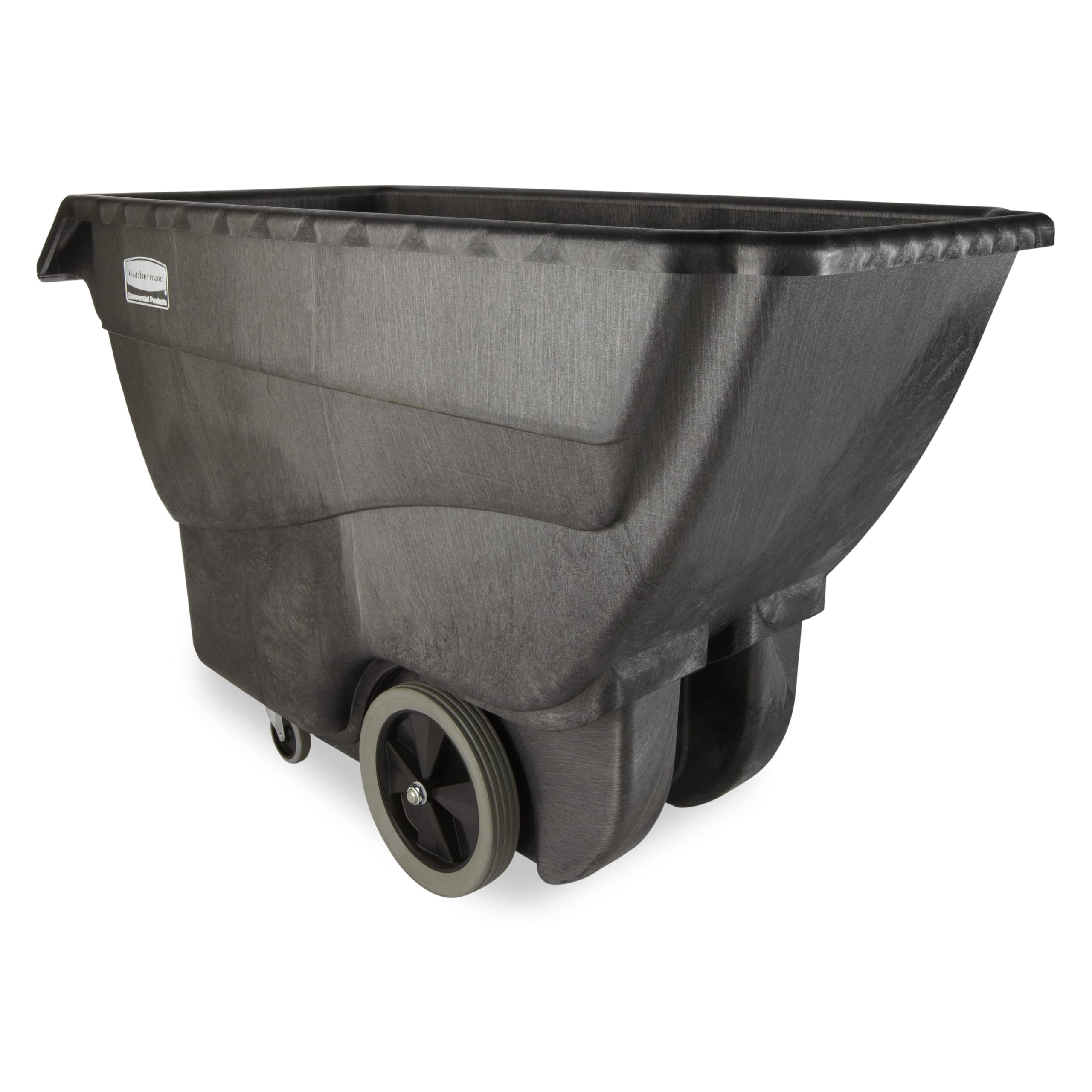Rubbermaid Commercial Products Tilt Dump Truck, 450 lbs 1/2 Cubic Yard Heavy Load Capacity with Wheels, Black, Trash Recycling Cart for Construction/Commercial/Industrial Transportation