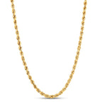 SHOP WGS italiensk 14K solid guldkæde i reb til mænd og kvinder med diamantcut og lås med hummerklo italiensk 14K ægte guldsmykker gaver (22 tommer, 2,5MM)
