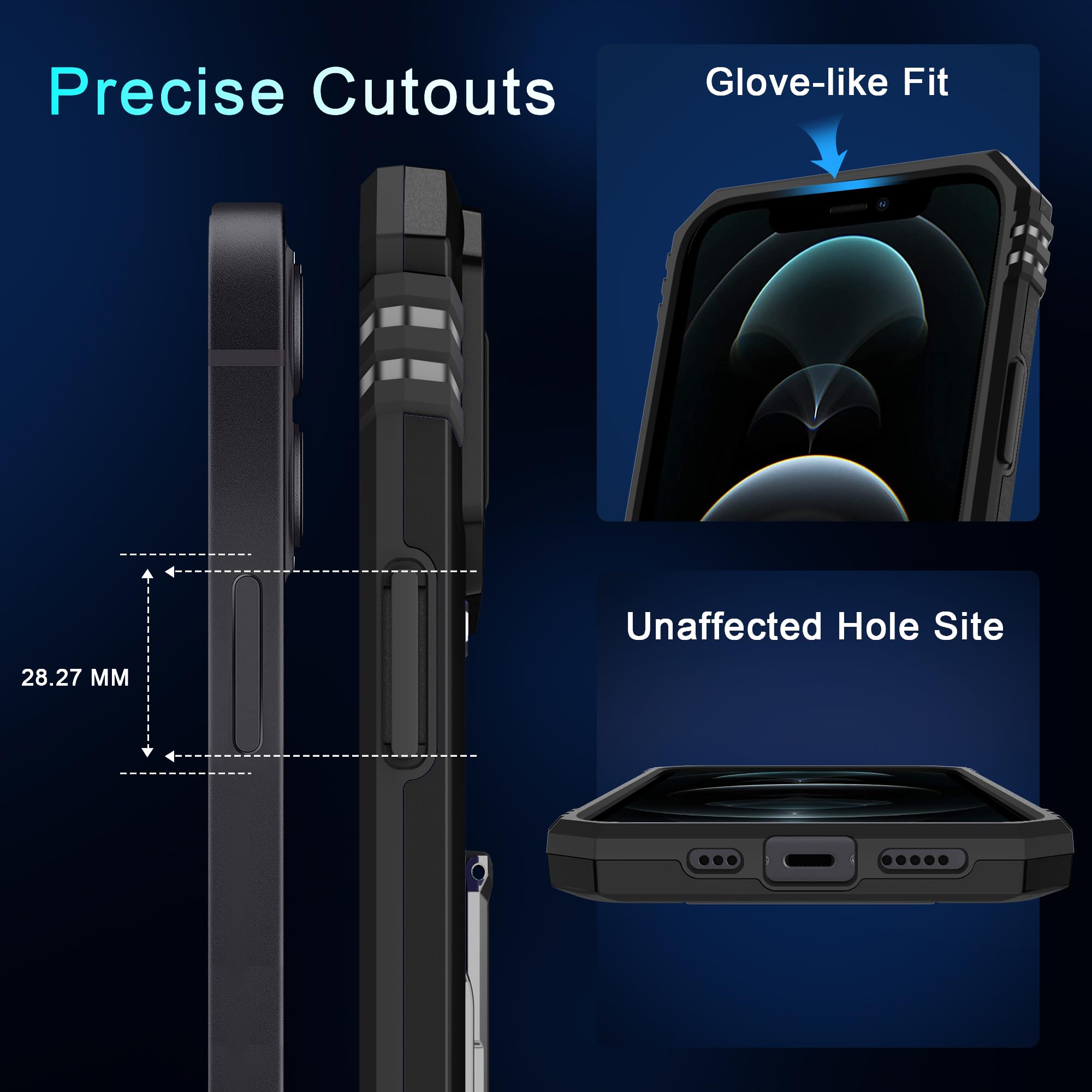 DEERLAMN Hoes voor iPhone 13 Pro Max met schuifcamera cover+schermbeschermer (1 stuk), gedraaide ring standaard militaire graad schokbestendige beschermhoes 6.7 inch-zwart