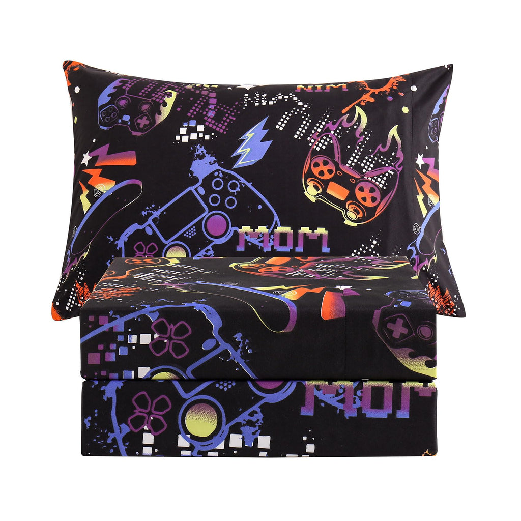 ست ملحفه کودکان یونیکورن صورتی JSD، سایز تویین، ۳ تکه، ملحفه‌های رختخواب میکروفایبر چاپ شده با طرح رنگین کمان برای دختران، جیب عمیق