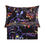 ست ملحفه کودکان یونیکورن صورتی JSD، سایز تویین، ۳ تکه، ملحفه‌های رختخواب میکروفایبر چاپ شده با طرح رنگین کمان برای دختران، جیب عمیق