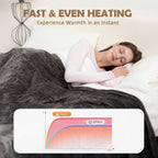 HOW'S MY HOUSE Heated Blanket 84" x 90", Dual Control Electric Blanket Queen Size with 10 Time Settings & 6 Heating Levels, Over-Heat Protection, Flannel Sherpa Super Cozy with ETL Certification, Gray