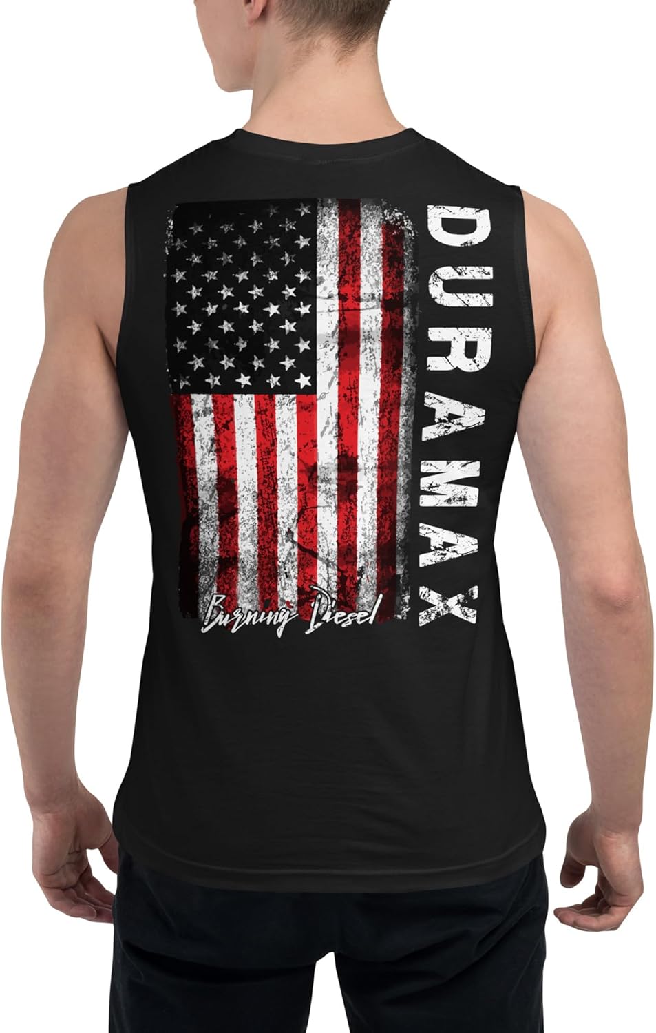 Duramax Diesel Tank Top Mens Diesel Truck Shirt American Flag Muscle Tee Shirt