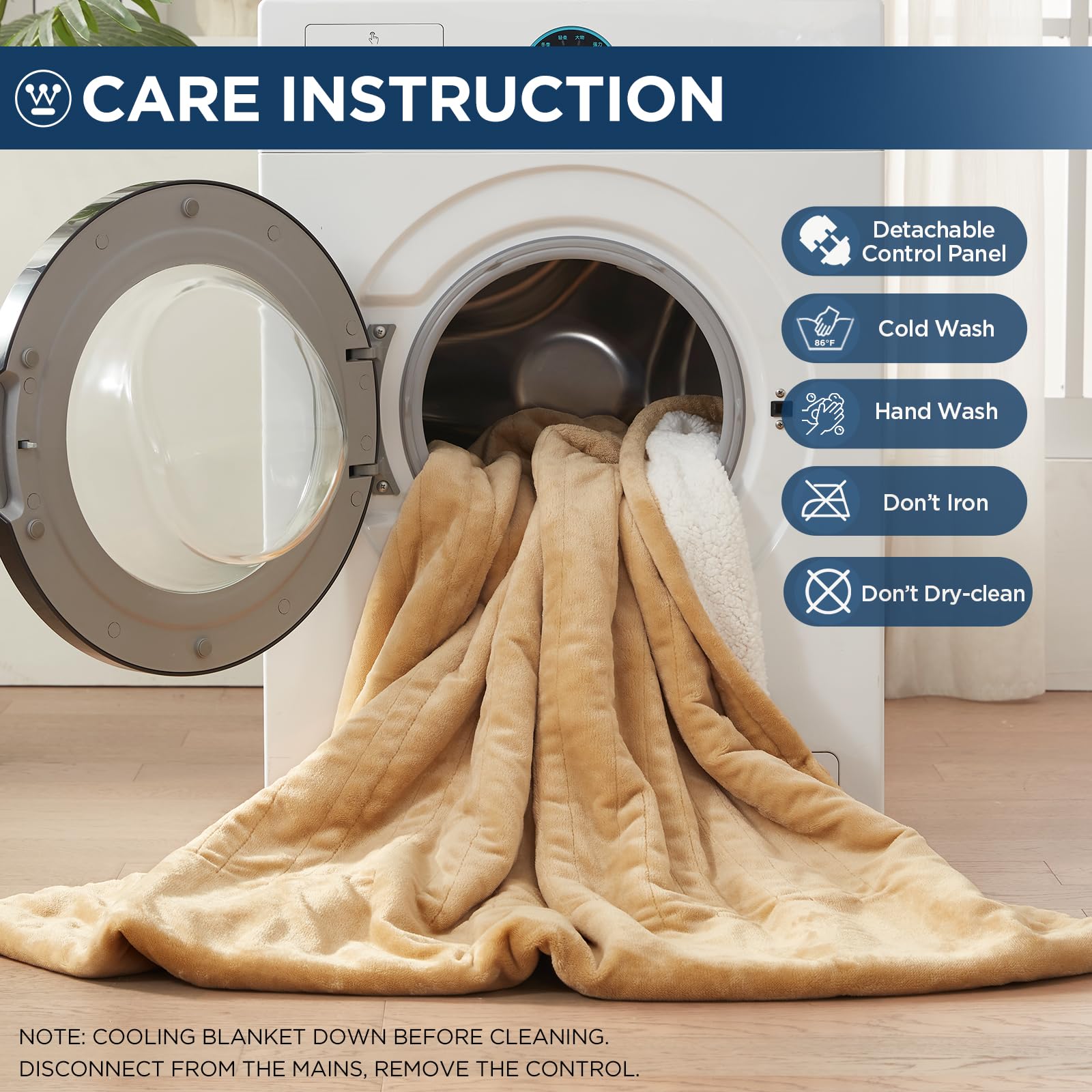 Westinghouse Heated Throw Blanket, Electric Blanket Throw with 6 Heating Levels and 2-10 Hours Time Settings, Flannel to Sherpa Super Cozy Heated Blanket Machine Washable, 50x60 inch, Charcoal