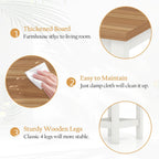 Vikiullf Farmhouse Nesting Table Set of 2, Wooden Coffee Tables, Modern Square End Table, Side Table for Living Room, Bedroom, Accent Bedside Table