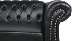 LEVNARY Chesterfield Sofa, Classic Tufted Upholstered Leather Couch, Modern 3 Seater Couch Furniture with Tufted Back for Living Room Office (Black)