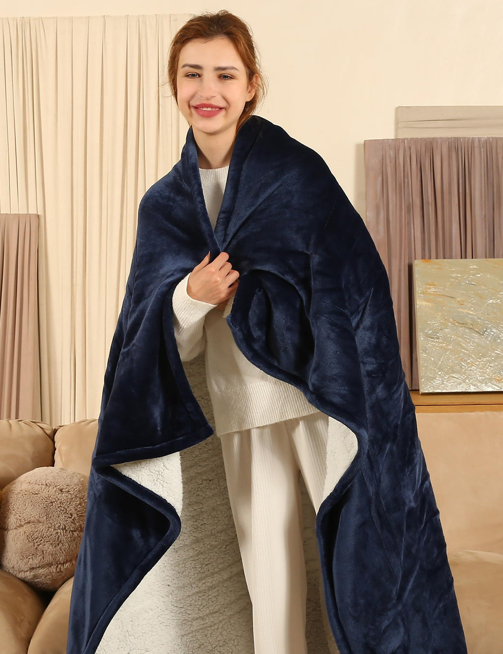 Coperta Elettrica Riscaldata Plaid con 5 Livelli di Riscaldamento e Spegnimento Automatico dopo 4 Ore, Plaid Riscaldato 50"x60" con Certificazione ETL e FCC per Casa e Ufficio, Lavabile in Lavatrice, Grigio Scuro