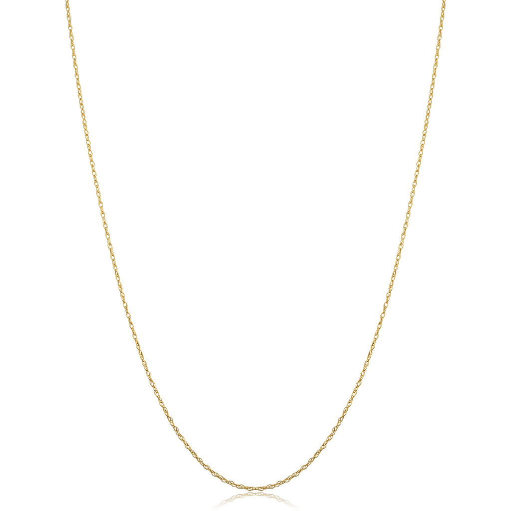 Kooljewelry 14k Yellow Gold Rope Chain Pendant Necklace (0.7 mm, 14 inch)