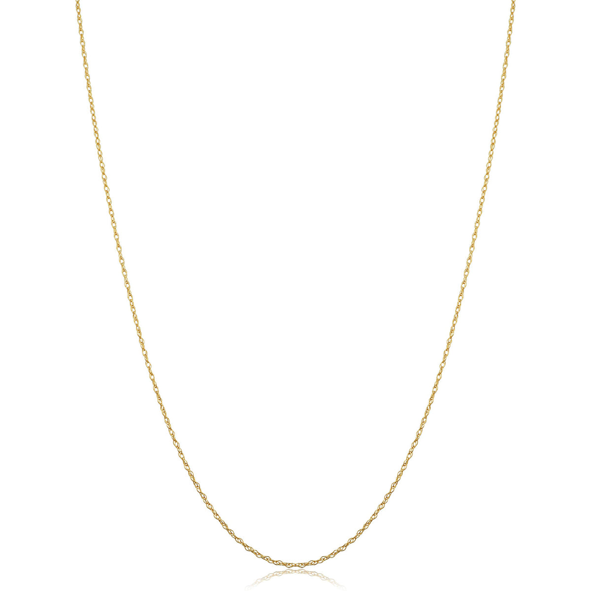 Kooljewelry 14k Yellow Gold Rope Chain Pendant Necklace (0.7 mm, 14 inch)