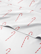 Komplet pościeli King Christmas Tree - Świąteczny wzór Xmas na lnie - Głębokie kieszenie - Dopasowany krój - 4 części - Bez zagnieceń - Wygodna i chłodząca świąteczna pościel zimowa - Łatwa w pielęgnacji - Przyjazna dzieciom