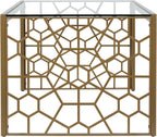 CosmoLiving by Cosmopolitan CosmoLiving Juliette Top, Soft Brass, Tempered Glass Coffee Table, 46.0 in x 24.0 in x 19.0 in