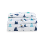 Zestaw pościeli Berkshire Blanket Peanuts® dla dzieci, rozmiar pełny - 4 części, Peanuts® mini pozy i łapy szare, urocze postacie Snoopy nadrukowane na miękkich mikrofibrowych prześcieradłach