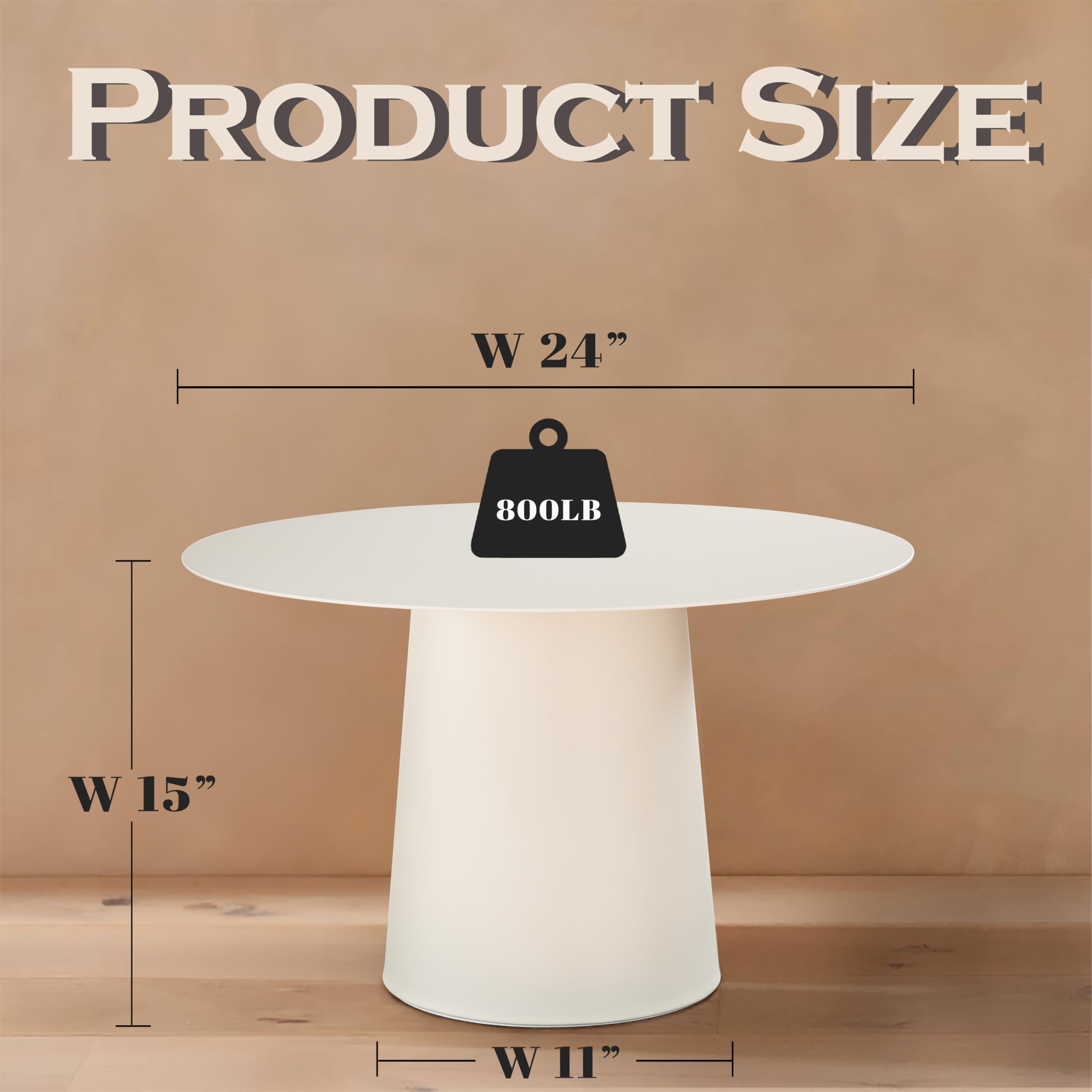 ALOADECOR W17.7 Modern and Contemporary Matte Black Single Round Coffee Table Sturdy Iron Base Elegant Design for Living Room Bedroom and Office Decor