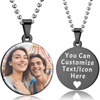 Picture Necklace Personalized Photo, Custom Necklace for Men Customized Engraved Necklace with Photo Text Memorial Gifts for Women Dad Mom