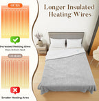 Electric Blanket Heated 84 * 90, Heated Blanket Soft Flannel Heating Queen Size Machine Washable ETL&FCC Certification (Grey)