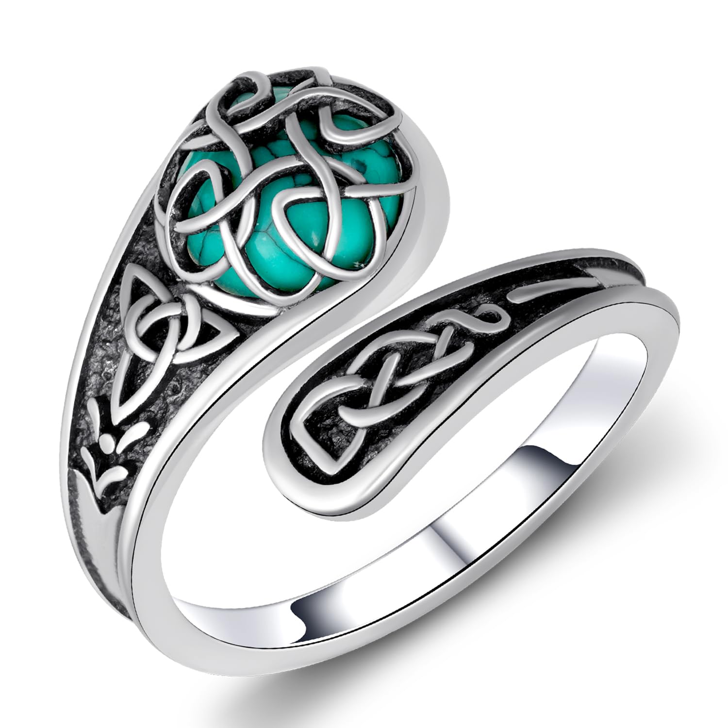 Spoon Rings for Women 925 Sterling Silver Turquoise Spoon Rings Vintage Thumb Rings Jewelry Gifts for Women Men