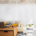 Plastpro Accent Wall Panels - 8 Foot Reversible PVC Wall Panels for Interior Wall Decor, Easy to Install Wainscoting Panels for Wall Home Decor - Home Improvement White PVC Panels for Walls (7 Piece)