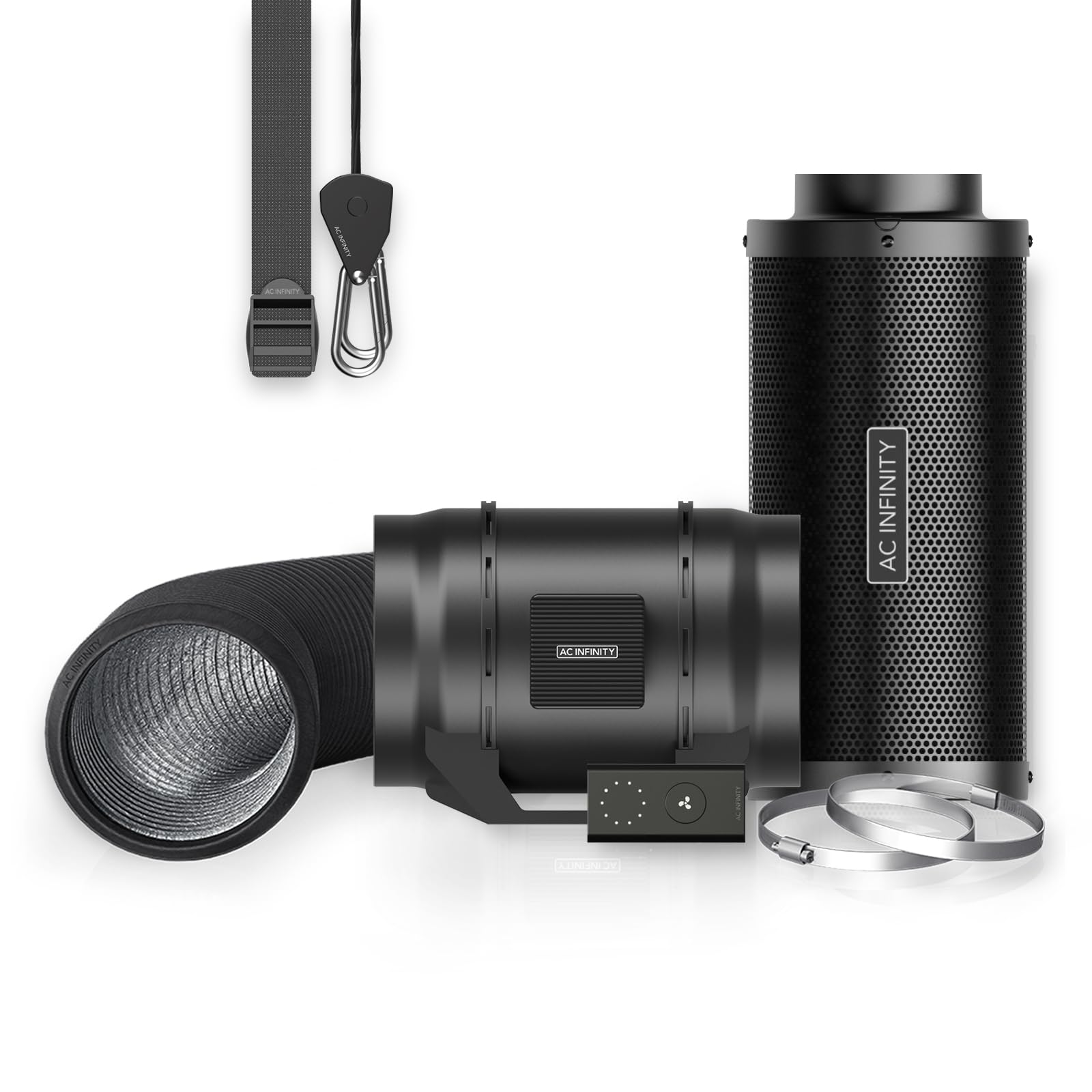 AC Infinity Air Filtration PRO Kit 6”, AI Controller with WiFi App Control & Auto Level Adjusting, Inline Fan, Carbon Filter, Ducting, Ventilation System for Grow Tents, Hydroponics, Indoor Gardening