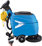 Global Industrial Commercial Electric Walk-Behind Ergonomic Auto Floor Scrubber, Corded, 17" Cleaning Path, 9.2 Gallon Solution Tank, 10.5 Gallon Recovery Tank