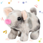 Hopearl Hopping Rabbit with Bell Interactive Electronic Pet Plush Bunny Toy with Sounds and Movements Animated Walking Wiggle Ears Twitch Nose Gift for Toddlers Birthday, Rainbow, 7''